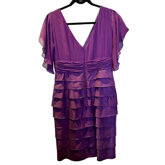 Adrianna Papell Women's Sheath Dress Purple Size 10 Knee Length - Picture 1 of 11